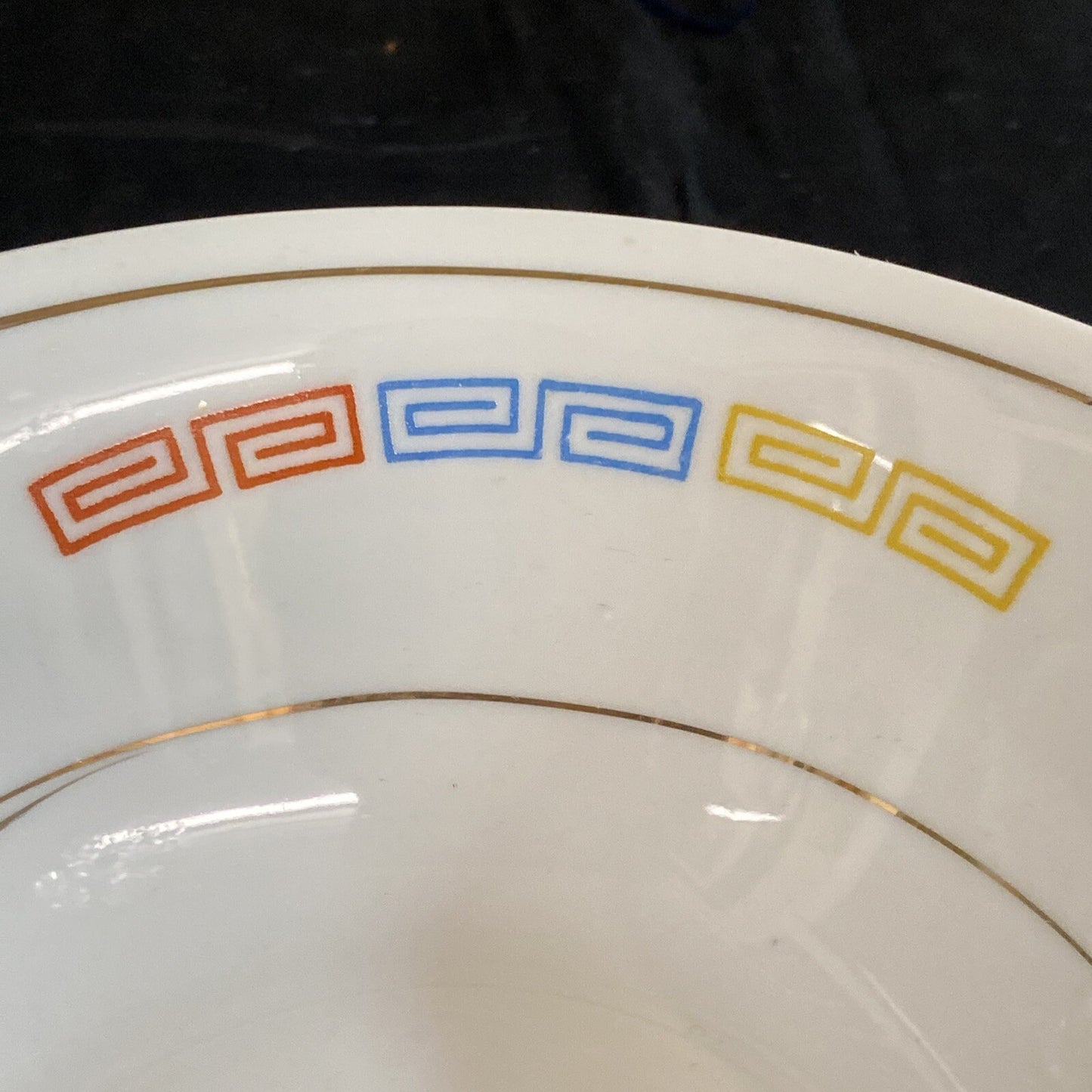 Japanese Saimin Porcelain Pheonix Dragon Key Design Rice/Noodle Bowl Set of 5