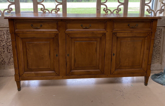 FRENCH LOUIS XVI STYLE SOLID FRUITWOOD SIDEBOARD BUFFET SERVER 76" x 21"