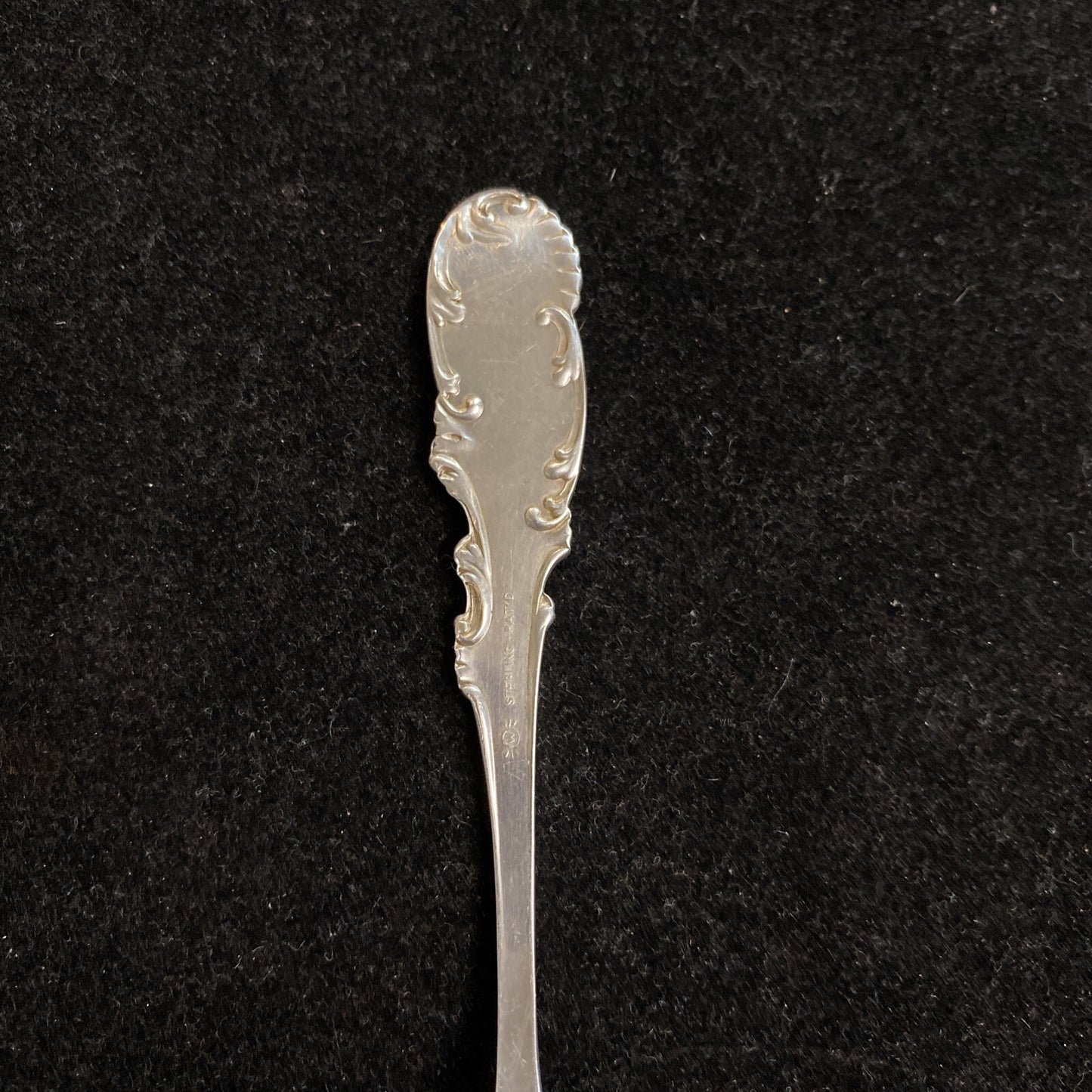 Antique 1892 Whiting Sterling Silver Heart Shaped Nut Spoon in Orleans Pattern