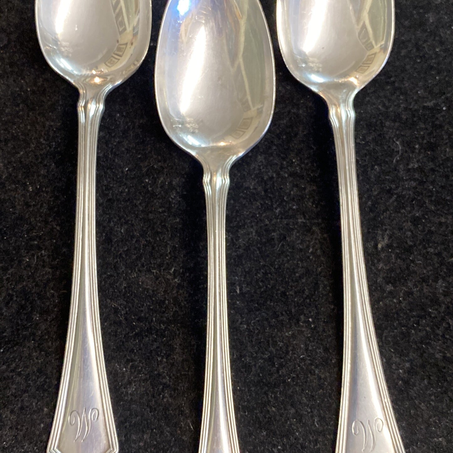R. Wallace & Sons Set of 3 Putnam 5 1/2" Spoons Monogrammed "W" 44.9g
