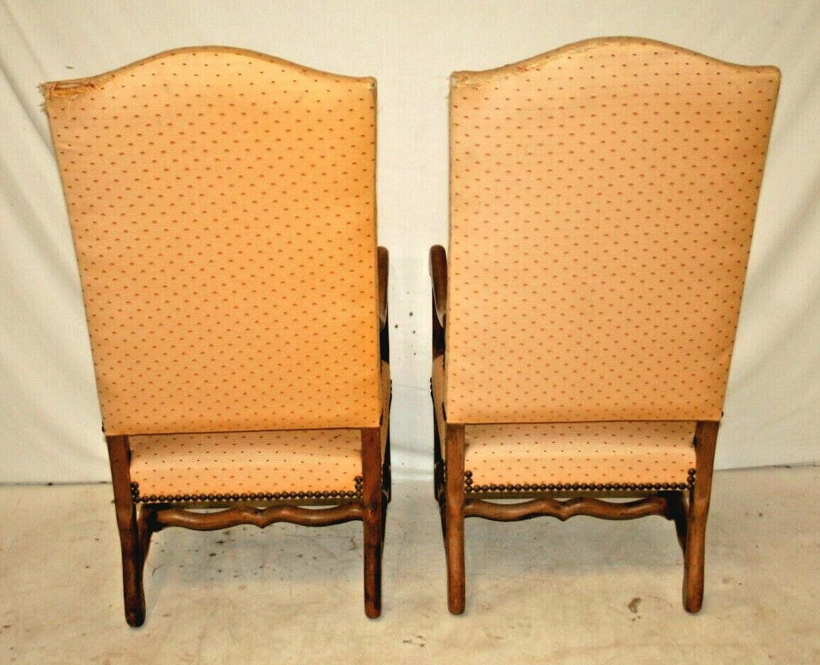 Pair of Antique French Walnut Sheep Bone Chairs Os du Mouton