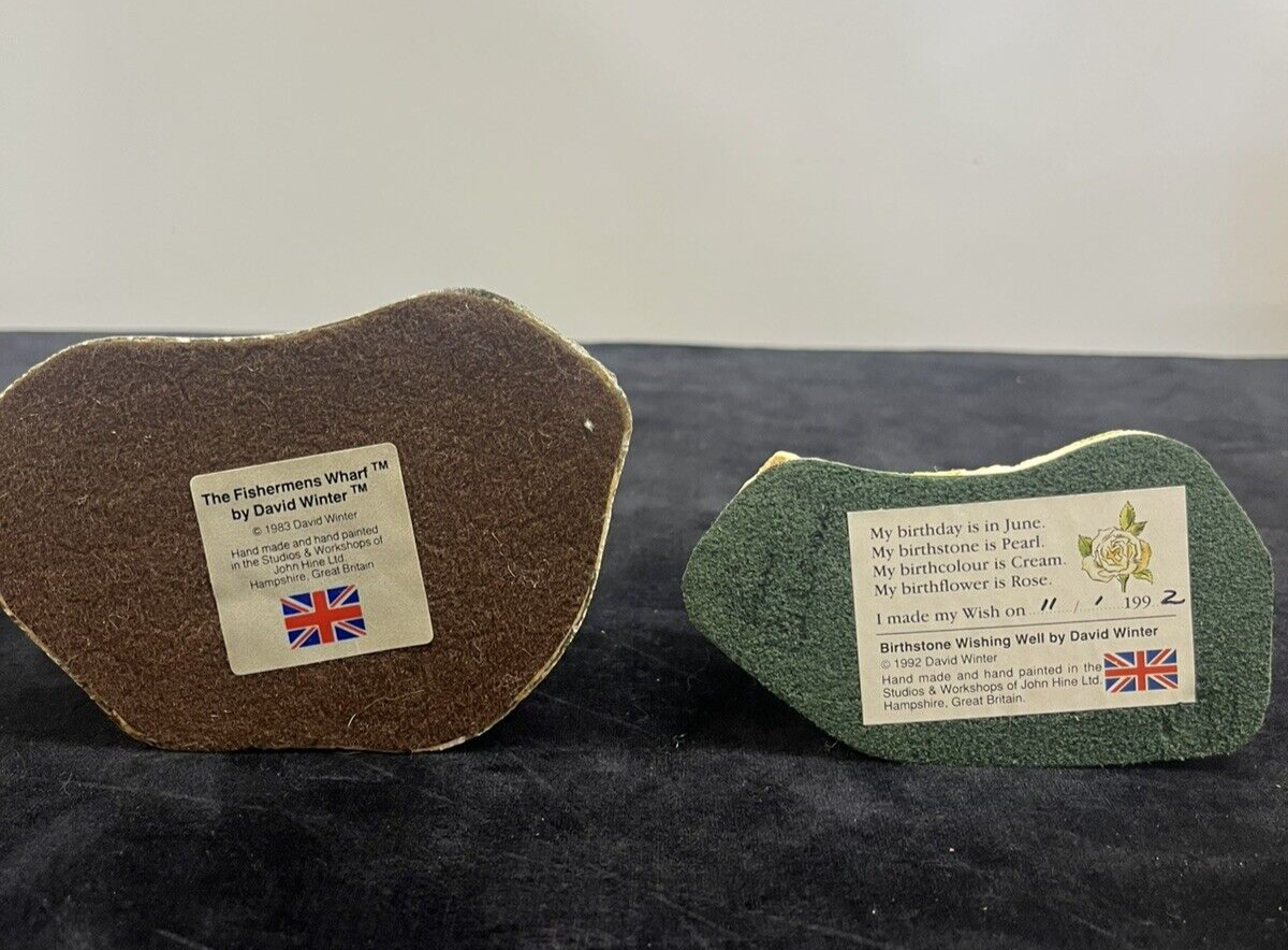 David Winter Cottages Lot: The Bull & Bush, Wishing Well Suffolk House Fisherman