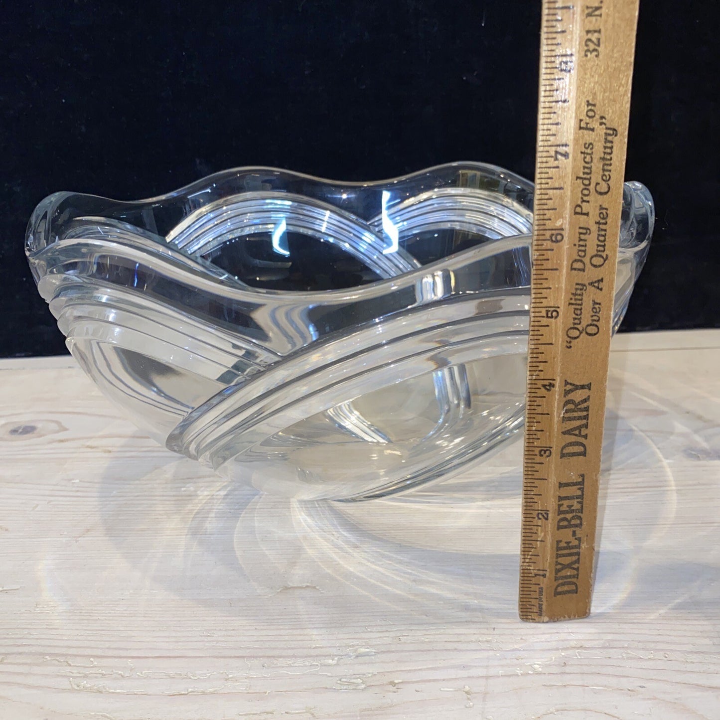 Riedel Clear Crystal Large Ribbed Serving Bowl Centerpiece 11.5"