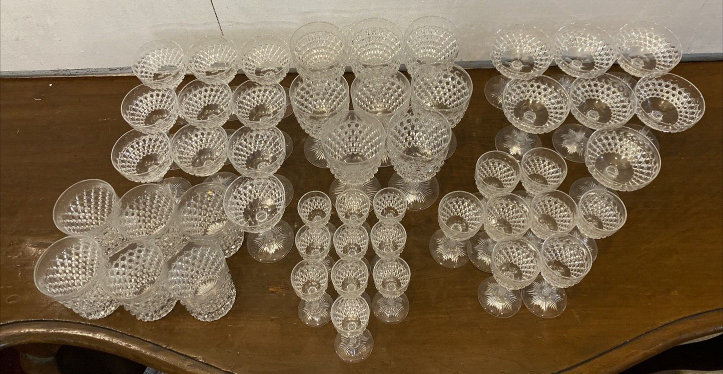 1 Stem Of Dorflinger Diamond Hob 4"Cordial Cut Glass From 1875 1 3/4"  W