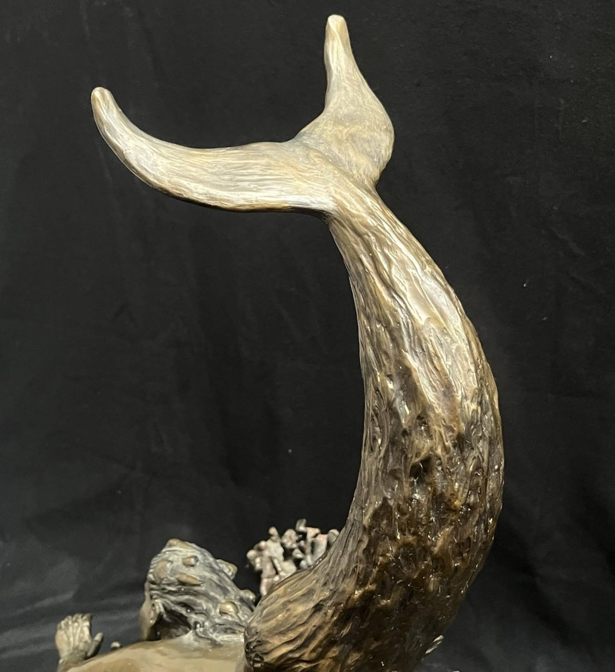 PB7 "The Conch Shell" by Carl Wagner Bronze Statue w/ Marble Base 23.25"