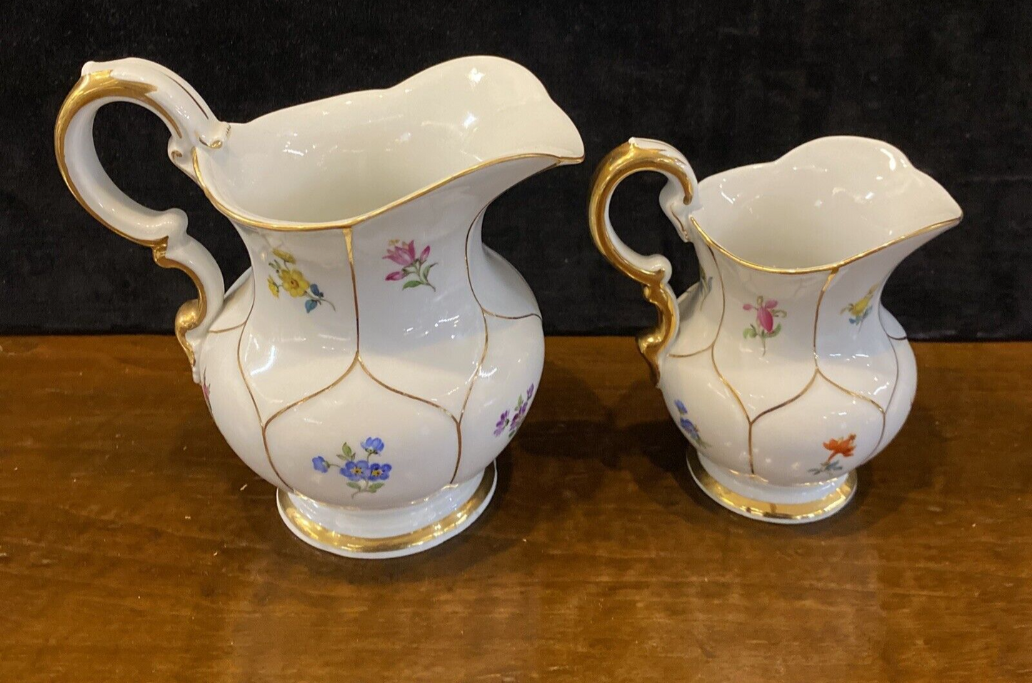 Meissen “Strewn Flower” Teapot Creamer Sugar Coffee & Tea Service Set of 7