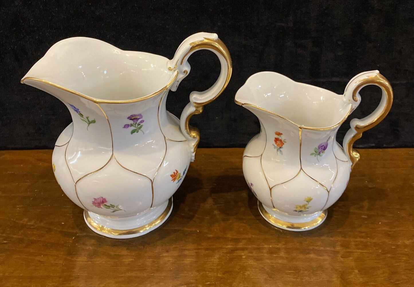 Meissen “Strewn Flower” Teapot Creamer Sugar Coffee & Tea Service Set of 7