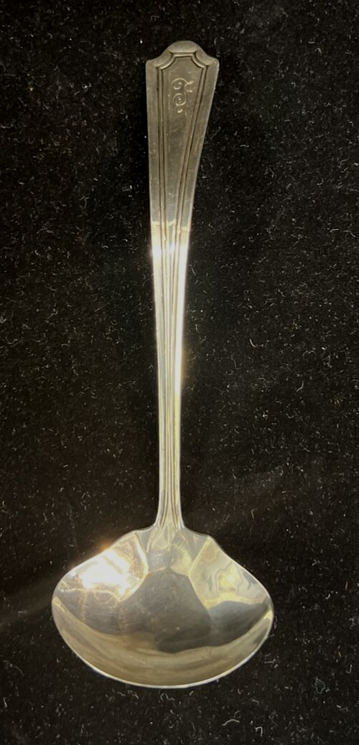 Manchester Silver Co.  Mary Warren Sterling Silver Cream Ladle Mono F 5 1/4" 15g
