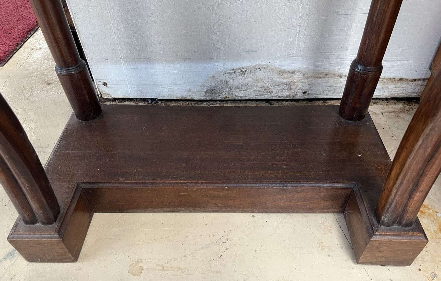 ANTIQUE FRENCH EMPIRE STYLE MARBLE-TOP MAHOGANY CONSOLE END SIDE TABLE