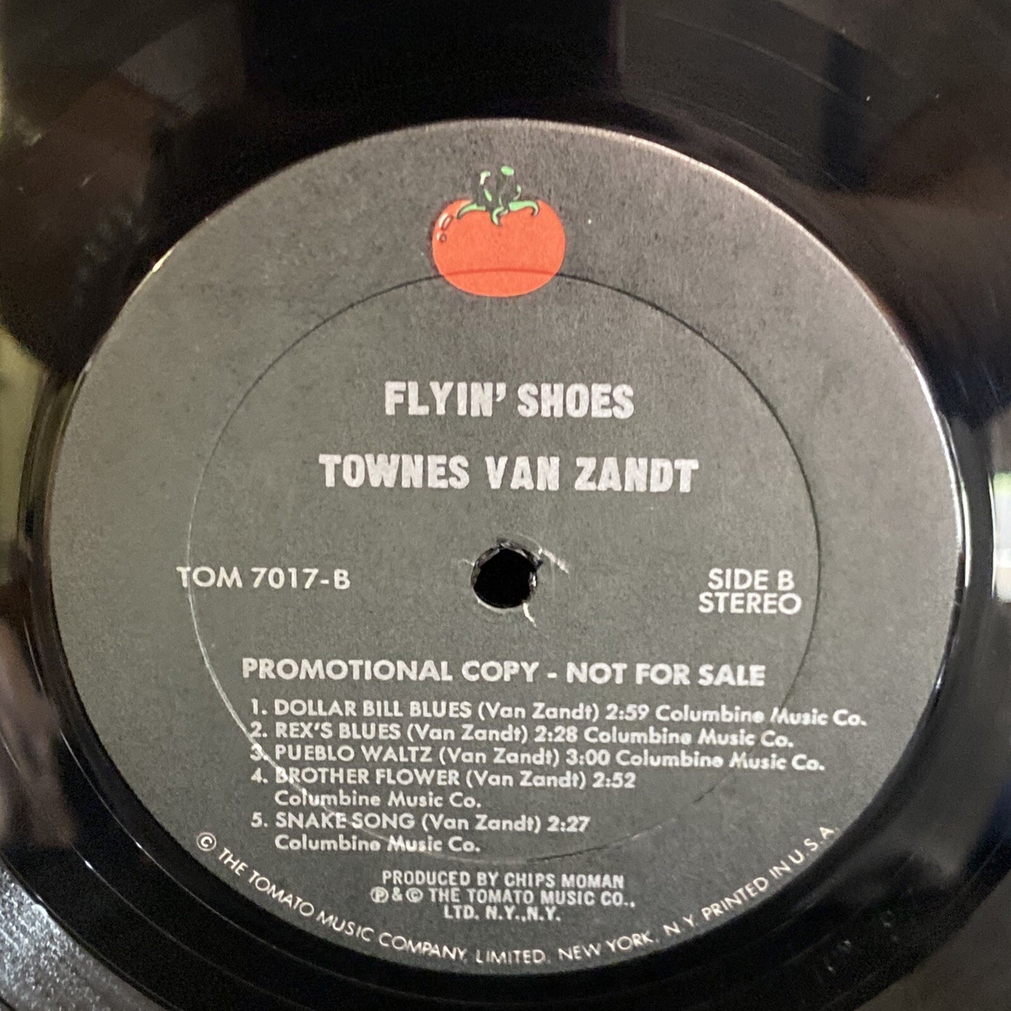 RARE PROMO VG/EX TOWNES VAN ZANDT Flyin' Shoes TOMATO LP TOM-7017