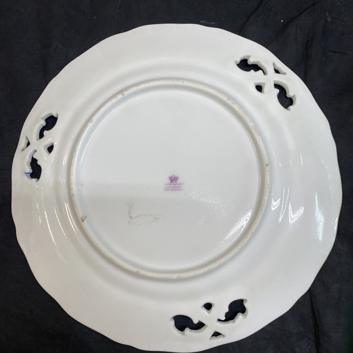 Davenport Longport Staffordshire Pierced 9 1/2" Salad Plates 4 Avail KM15