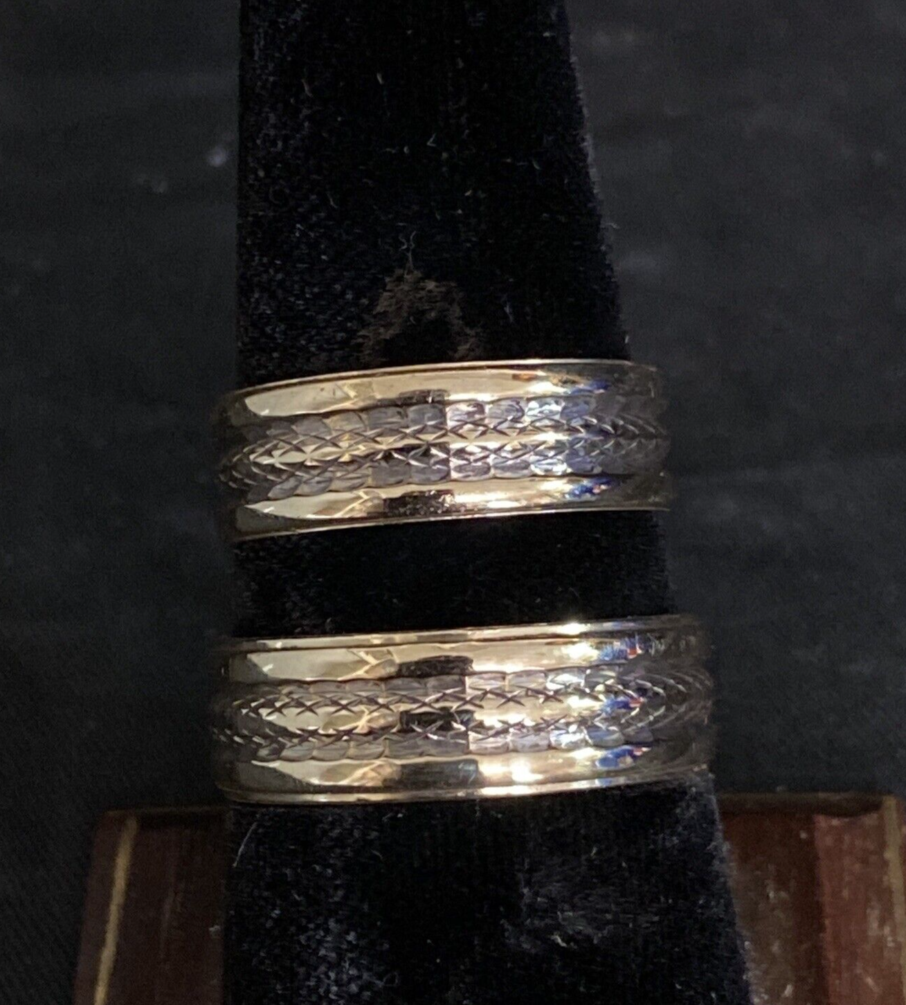 Vtg 14K 9.4g Yellow Gold Duo Pair of Rings Size 7.5 & 10 By Wedlok