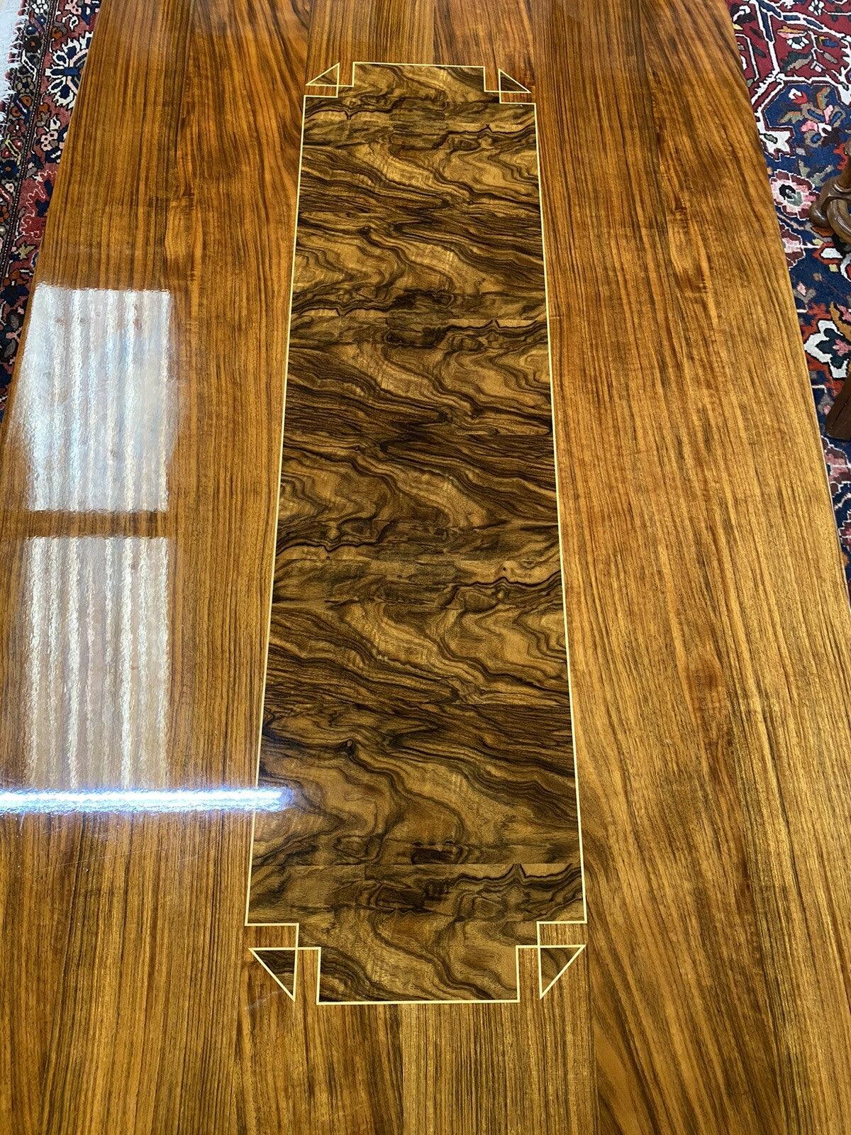 FRENCH MID-CENTURY MODERN LACQUERED BURLWOOD TABLE