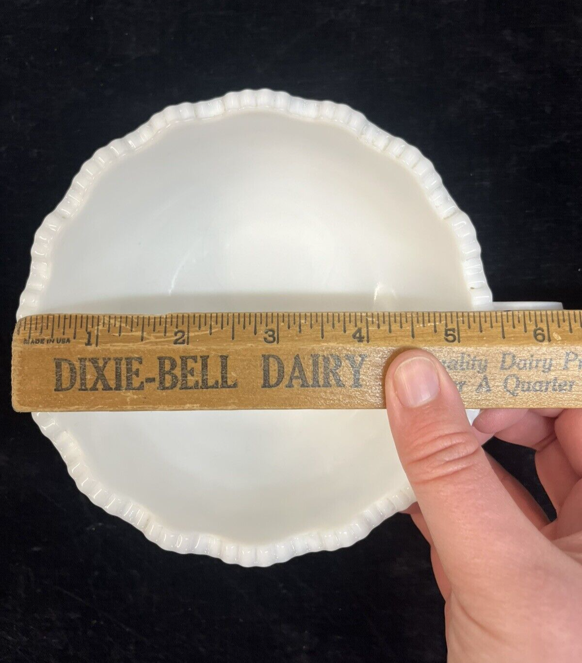 Nappy Bowl with Handle White Milk Glass L E Smith Quintec Pattern