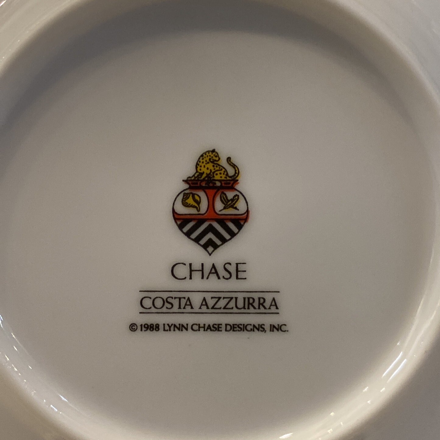 Costa Azzurra “Lynn Chase” Flat Coffee Tea Cup & Saucer  Beach