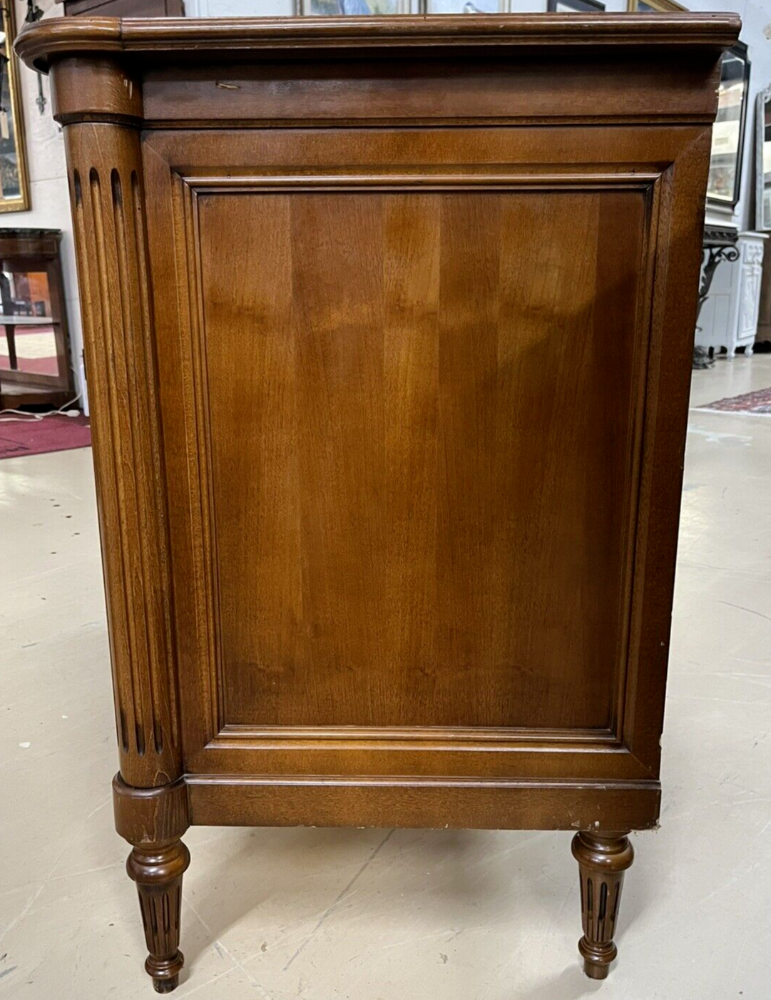 French Louis XVI Cherry Three Drawer Chest Of Drawers Brass Ormolu Pulls 43”