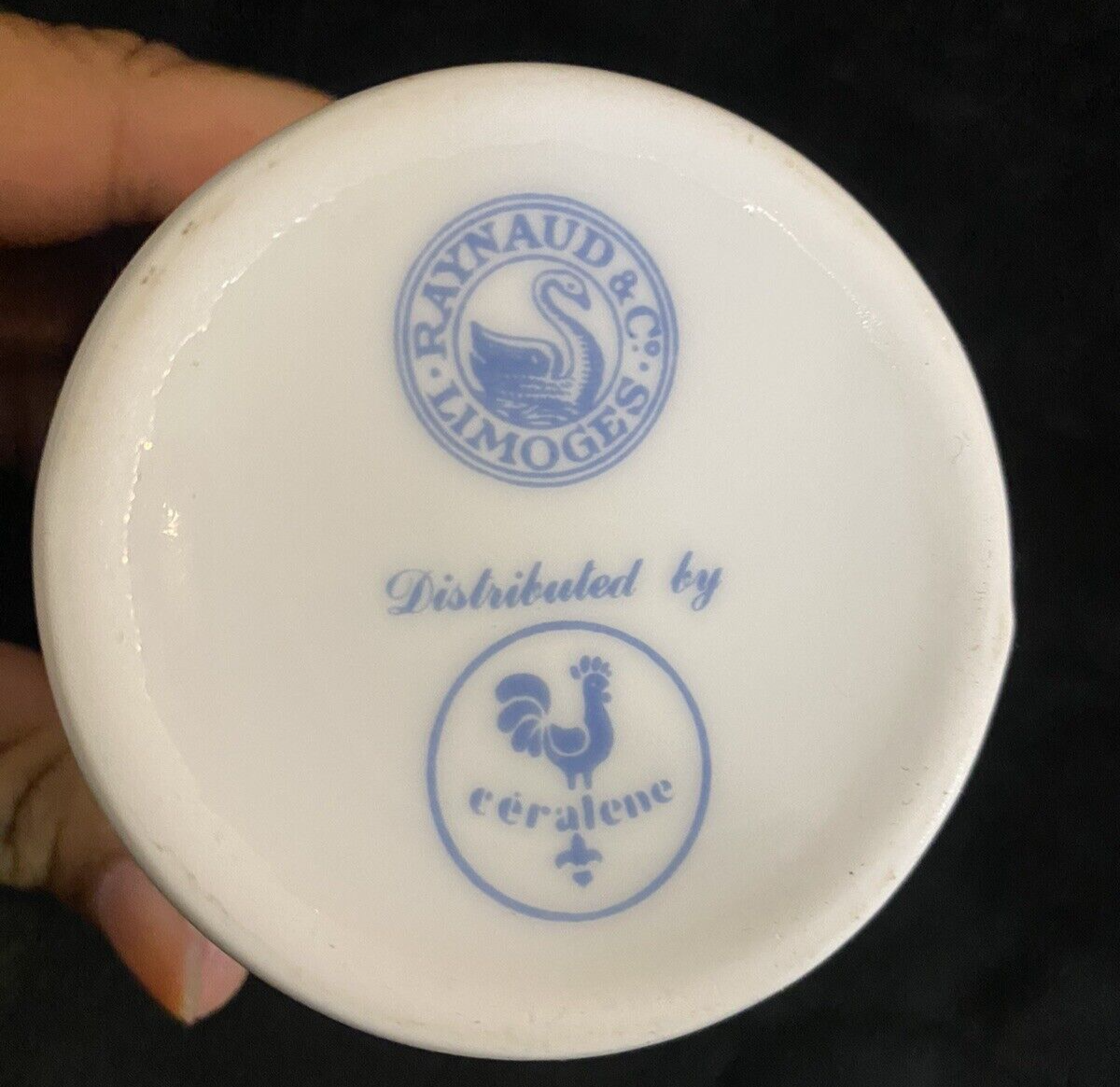 Raynaud Ceralene Crinoline Black Cream & Sugar Set Limoges France 1990 BH235G