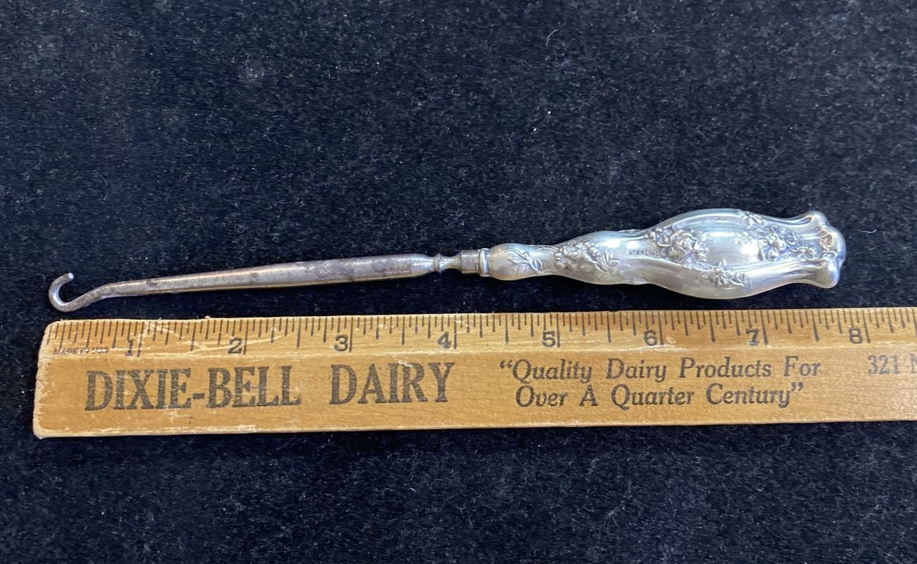 Sterling Silver Lace Puller Corset Button Boots Lacer 45.1 g