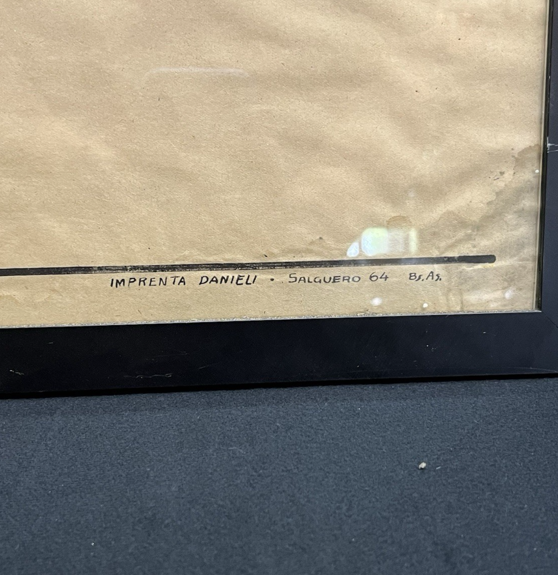 Framed "Diamond Films Presenta a: Hoot Gibson," Lithogaraph printed by Daneli