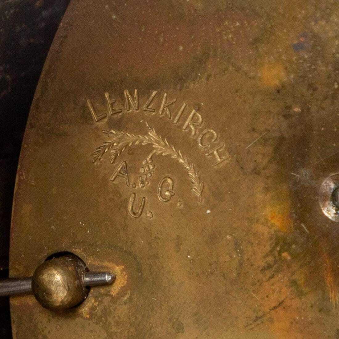 FRENCH FIGURAL GILT & ONYX GLASS DOME CLOCK 1875 Lenzkirch