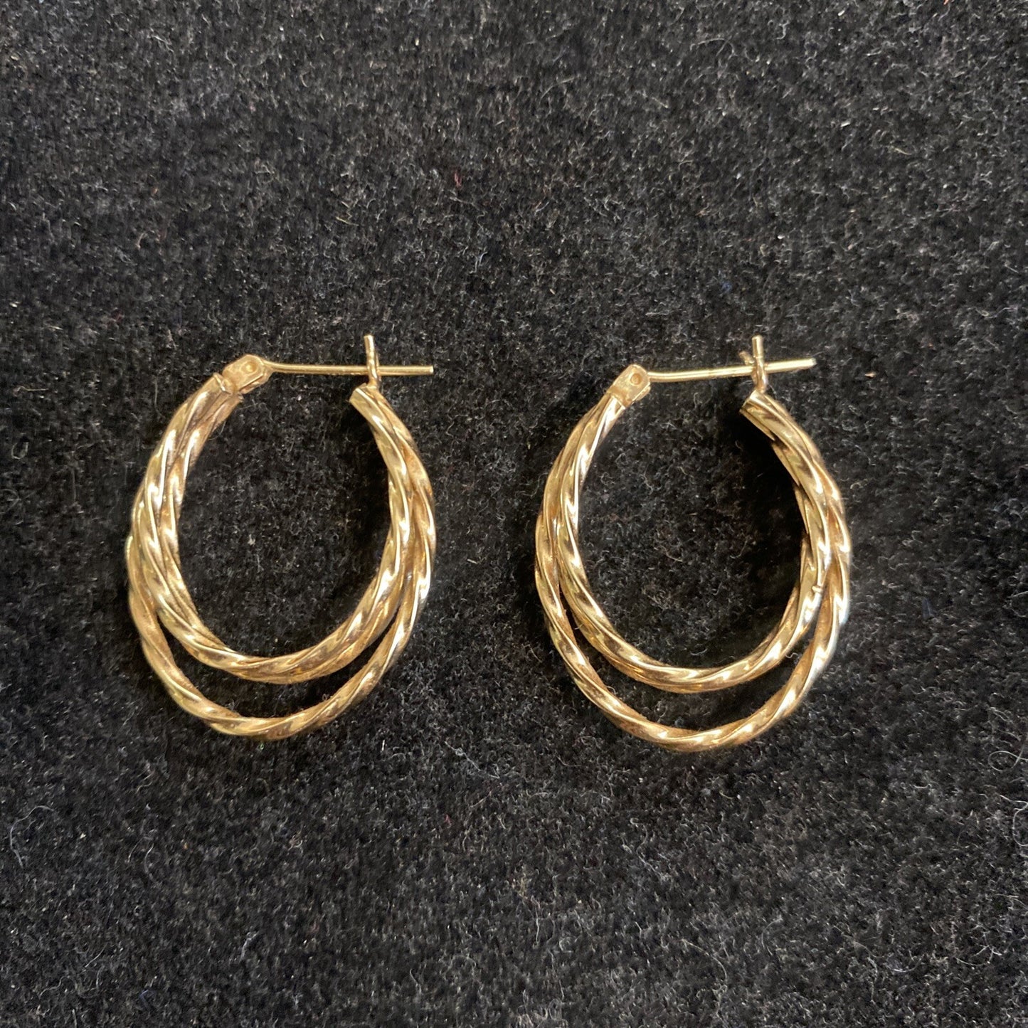 3.1g 14K Yellow Gold Double Hoop Earrings