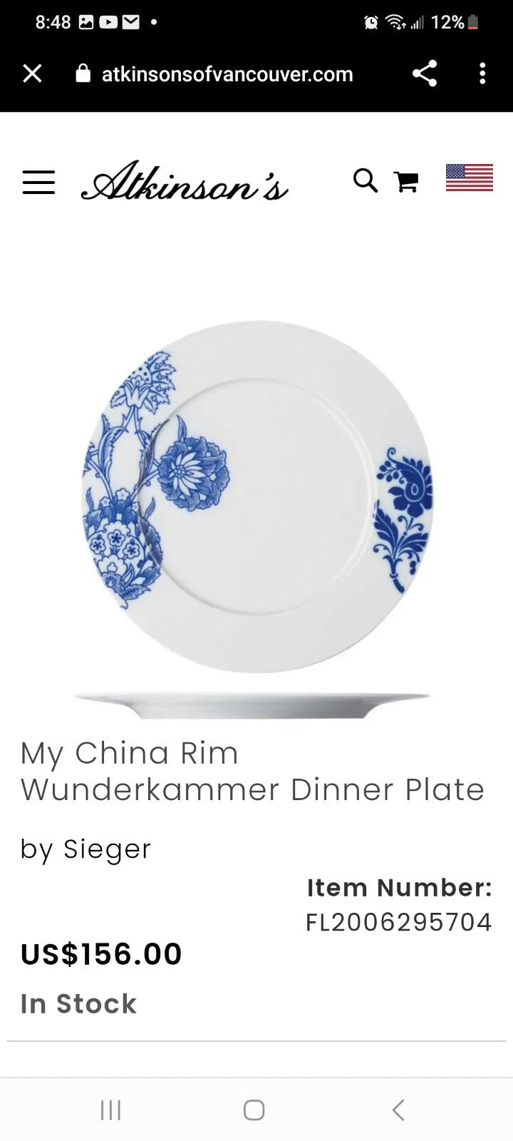 Sieger Furstenberg Wunderkammer Blue White 6 pc Retail $840 Rare Germany