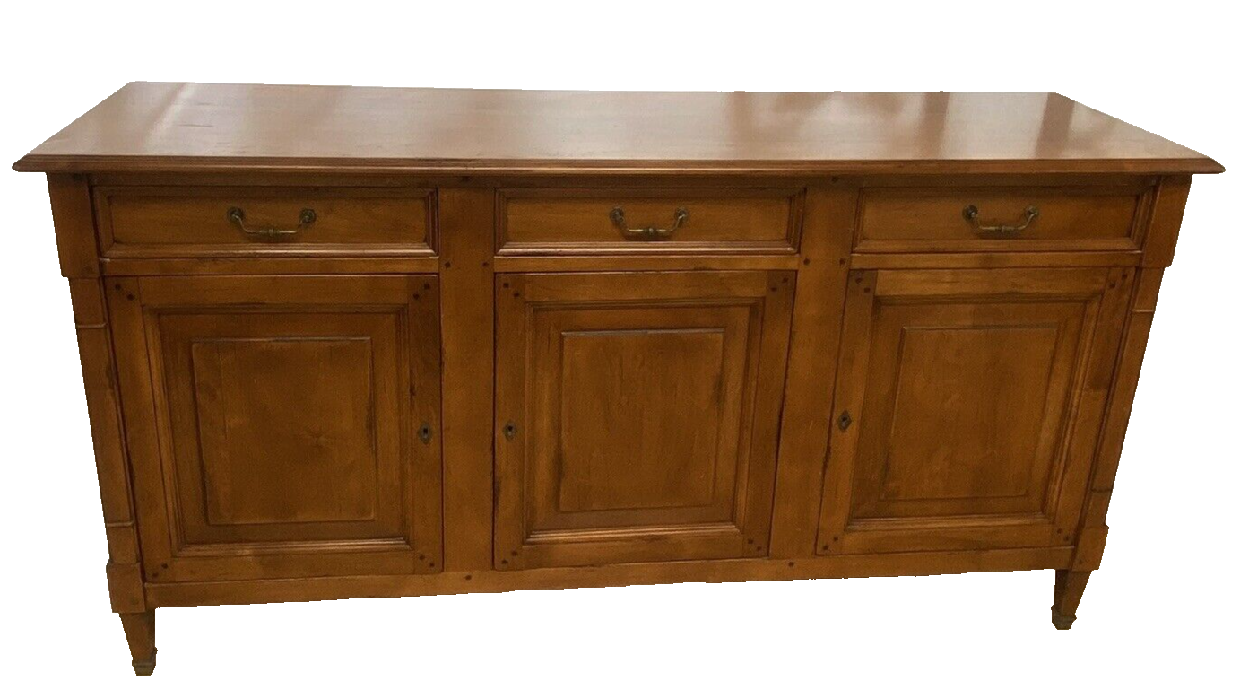 FRENCH LOUIS XVI STYLE SOLID FRUITWOOD SIDEBOARD BUFFET SERVER 76" x 21"