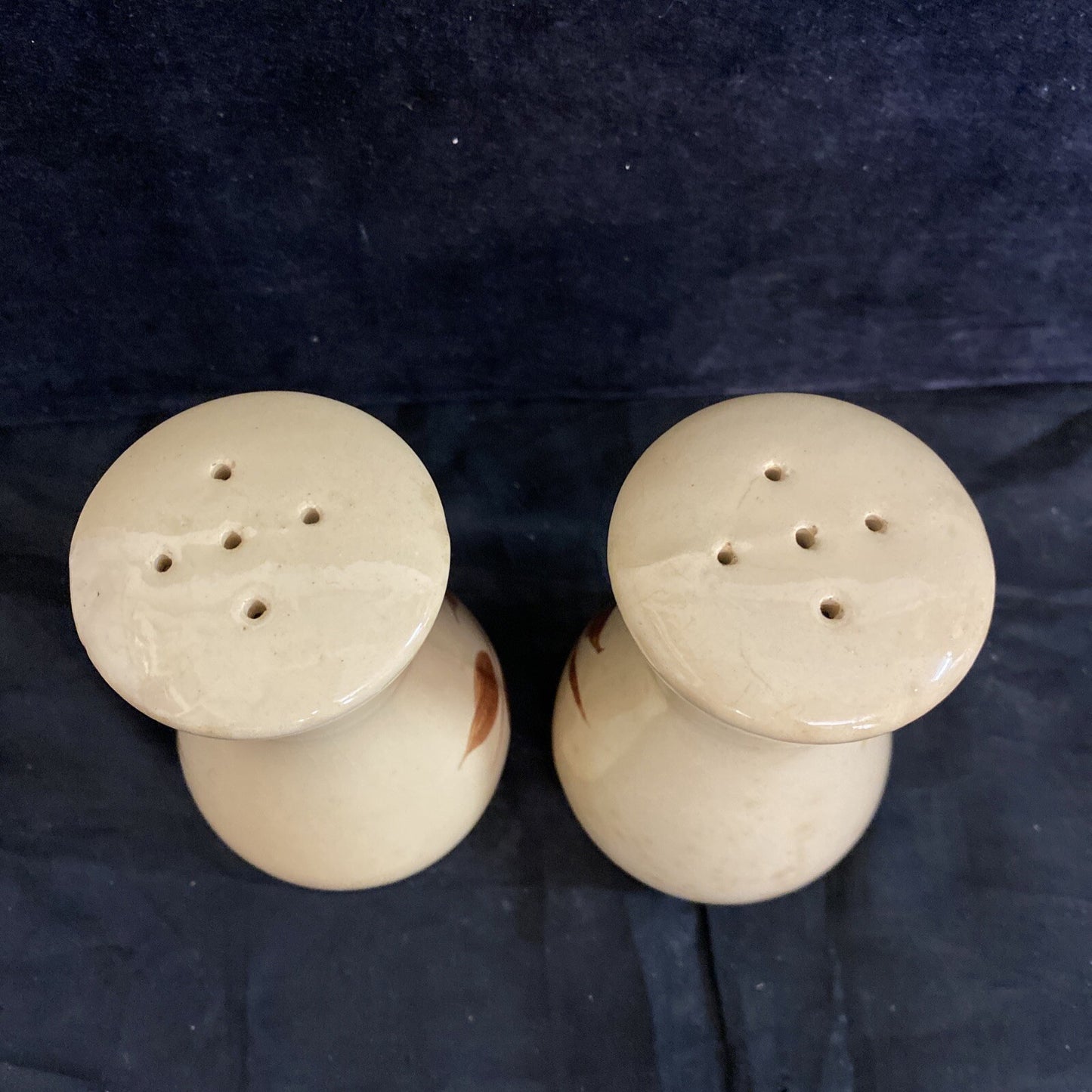 WATT POTTERY SALT & PEPPER SHAKER WITH AUTUMN FOLIAGE SERIES PATTERN