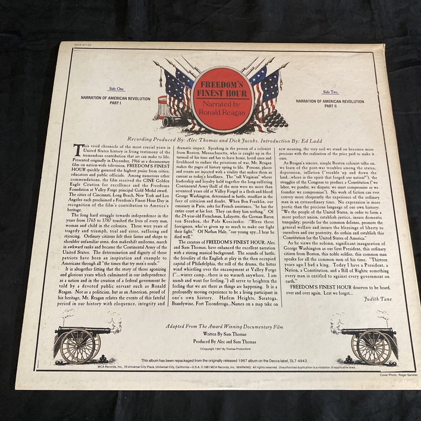 RARE PROMO FREEDOM'S FINEST HOUR NARRATED RONALD REAGAN MCA 37122