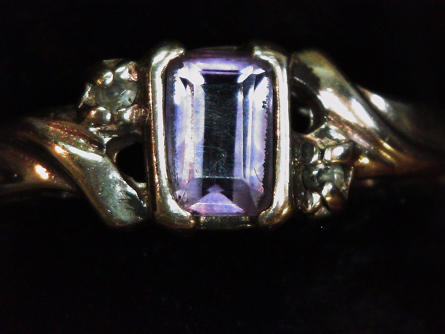Avon Sterling Silver 925 Amethyst Stone Ring SZ 9.75 3.3g