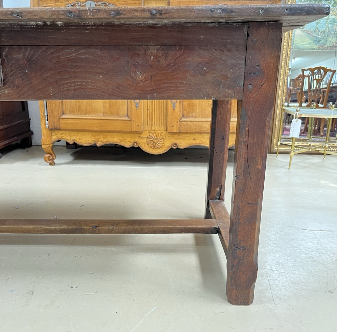 ANTIQUE FRENCH PROVINCIAL OAK RUSTIC FARMHOUSE SOFA DINING WORK TABLE