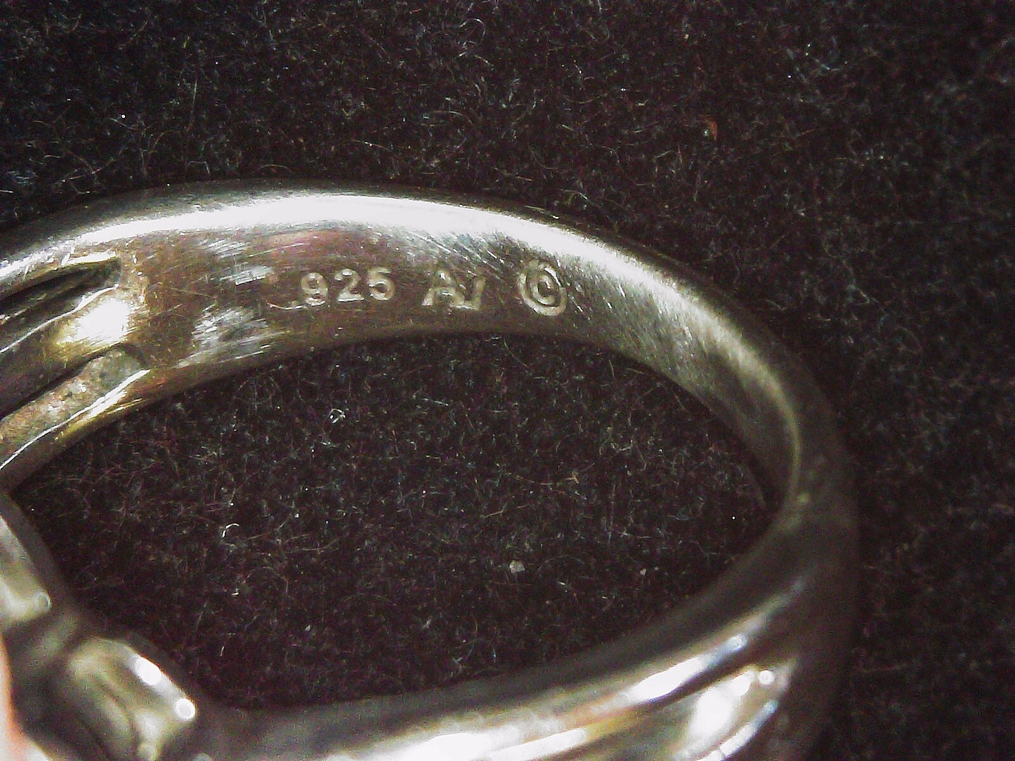 Sterling Silver 925 Onyx & CZ Stones Flower Shaped Ring SZ 7 7.2g