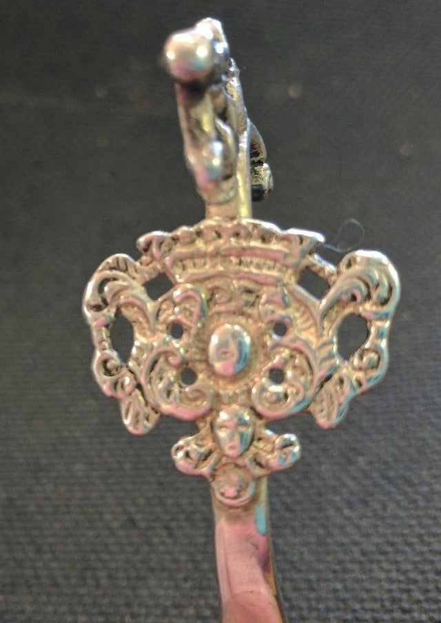 1892 Sterling Tea Caddy Spoon Dutch S B Landeck London Repousse Hallmarked