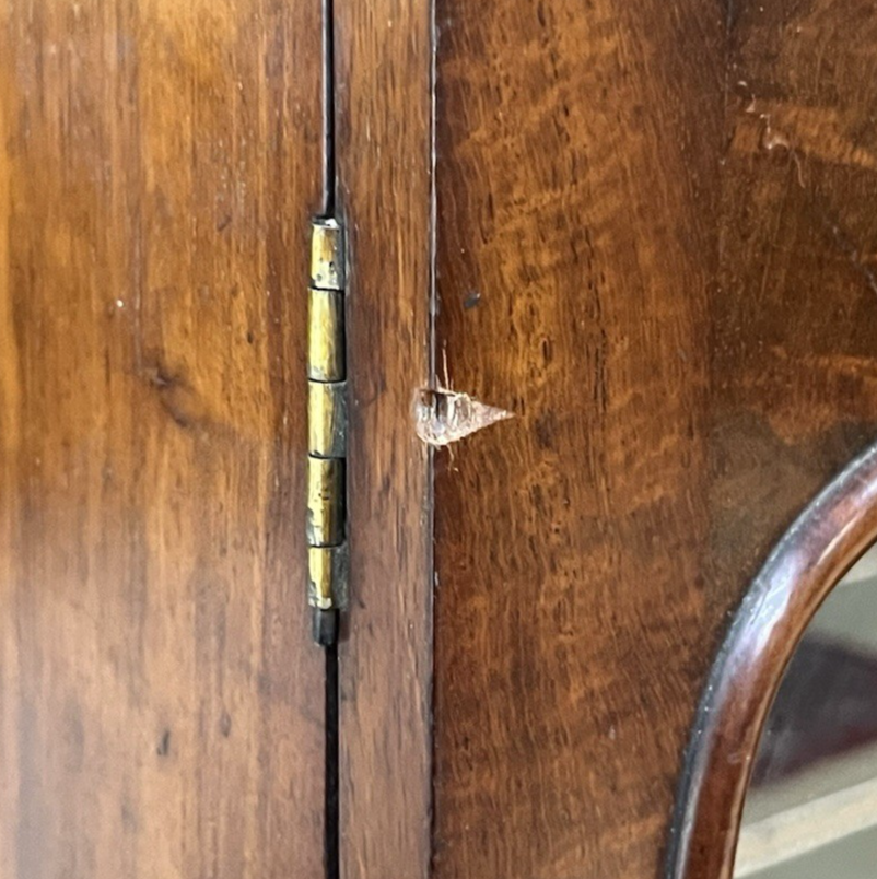 ENGLISH MAHOGANY TABLETOP COLLECTOR'S CABINET 20 5/8" TALL