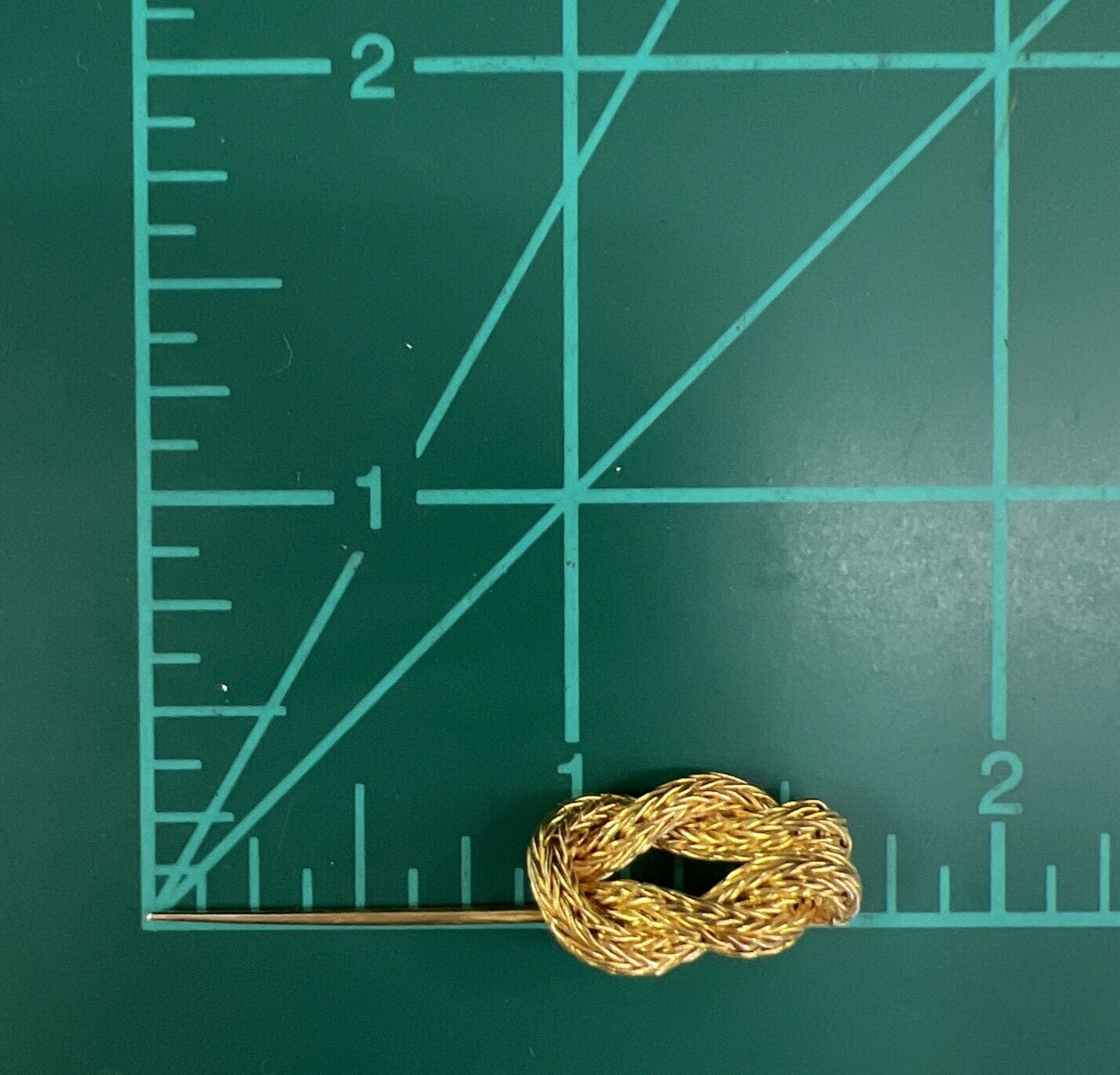 Rare Lalaounis 18k Gold Hercules Knot Stick Pin marked Greece 750, 4.14g TESTED