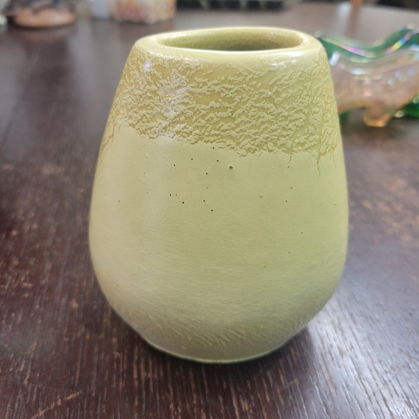 RUSSEL WRIGHT Thick Runny GLAZED BAUER JONQUIL Bud Corsage VASE