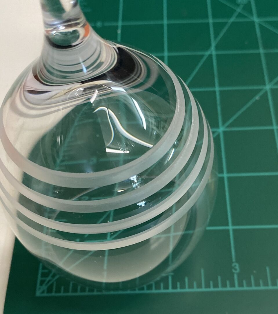 2x Hermès-Paris Fanfare Stemmed Wine Glass 6" & 6 1/4"