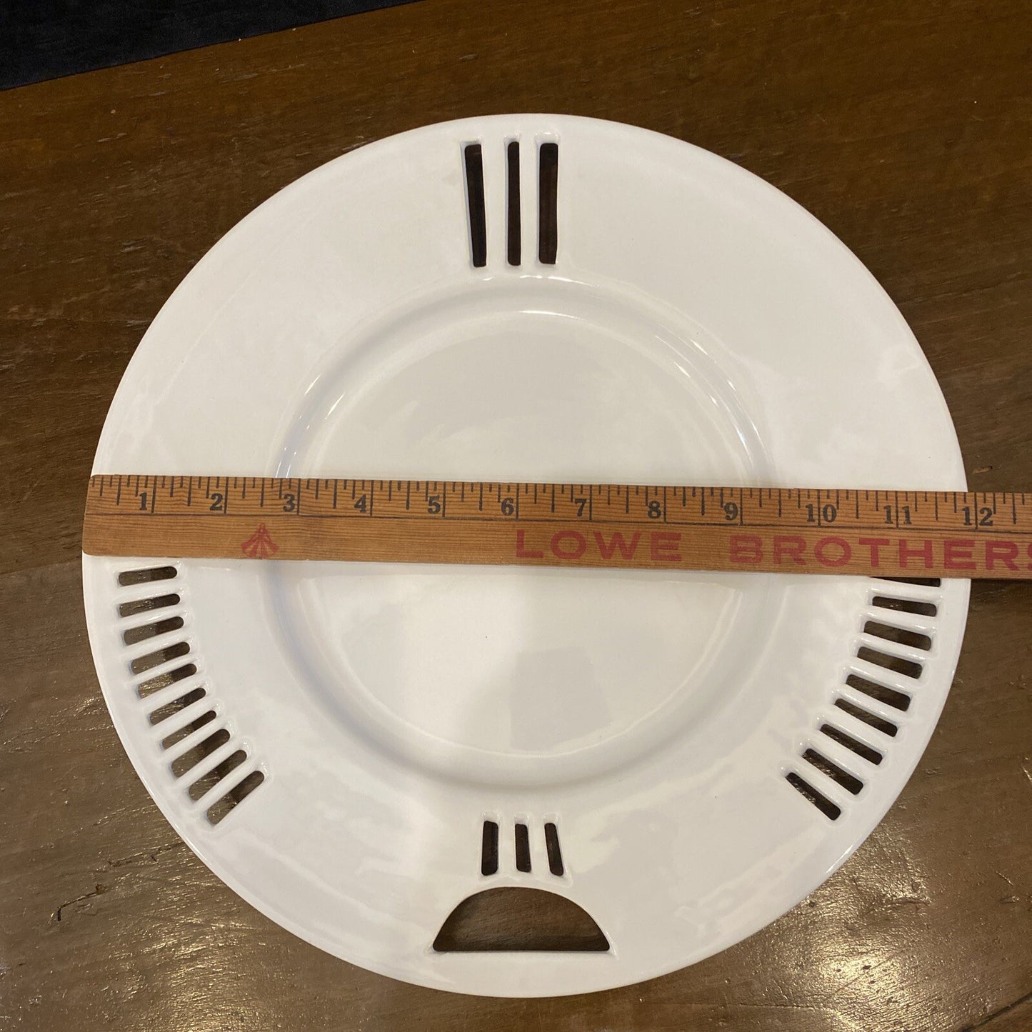 French Reticulated Siegle Malicorne White 12" Charger Plate Set Of 6