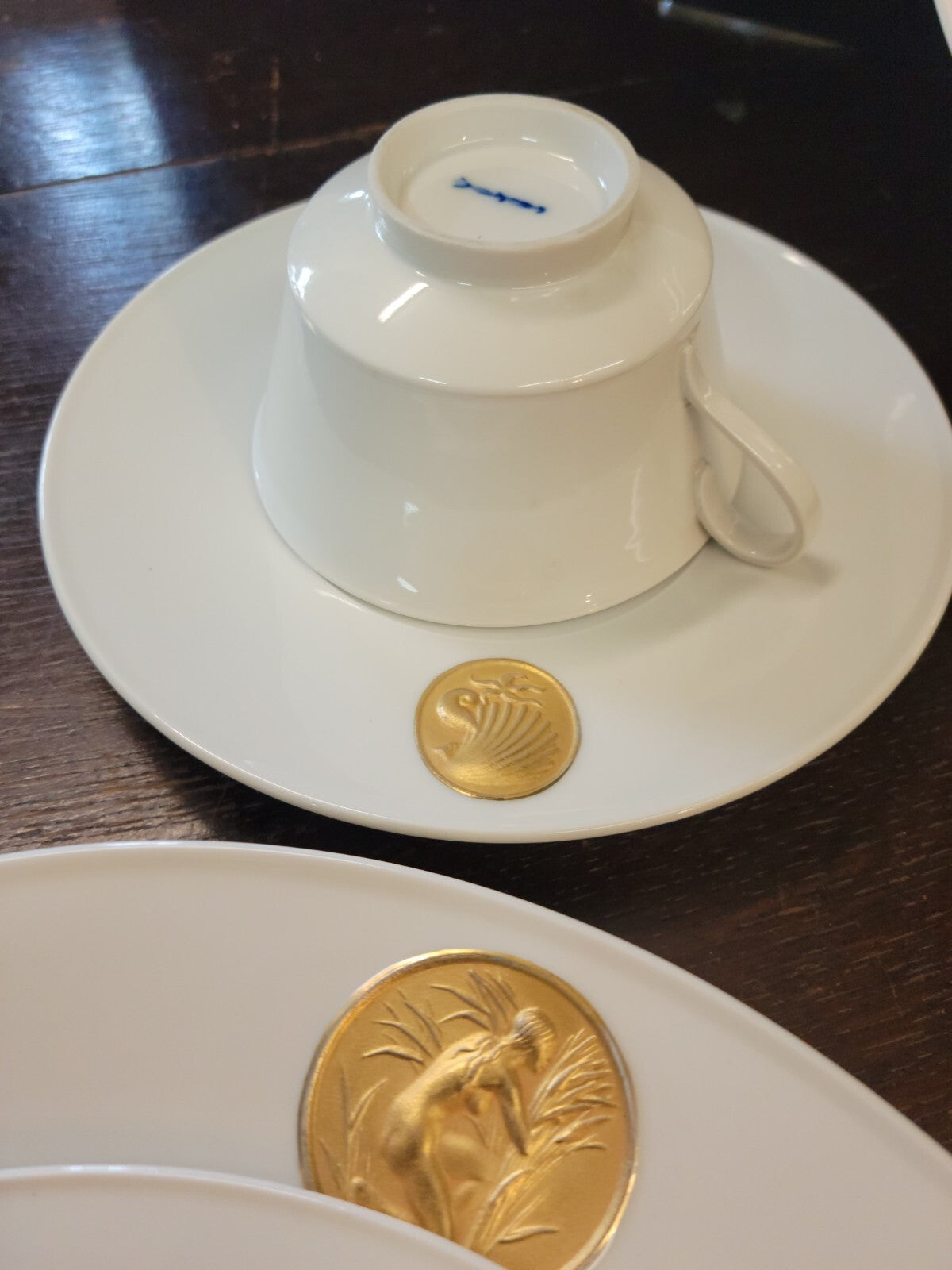 Royal Berlin Arcadia Gold 2  place settings & platter Medallion Germany