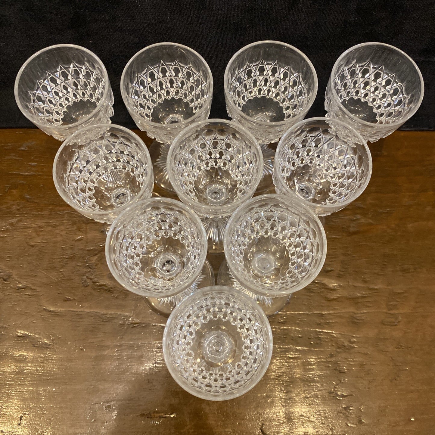 1 Stem Of Dorflinger Diamond Hob 4"Cordial Cut Glass From 1875 1 3/4"  W