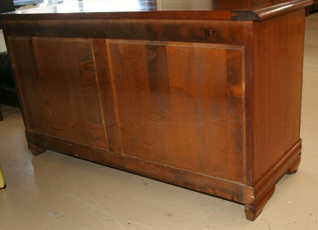 Antique French Provincial Louis Philippe Cherry Low Commode Chest of Drawers