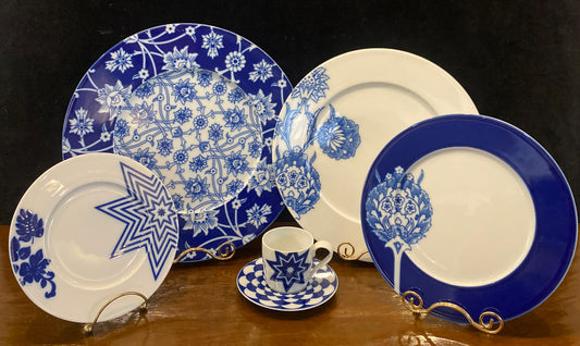 Sieger Furstenberg Wunderkammer Blue White 6 pc Retail $840 Rare Germany