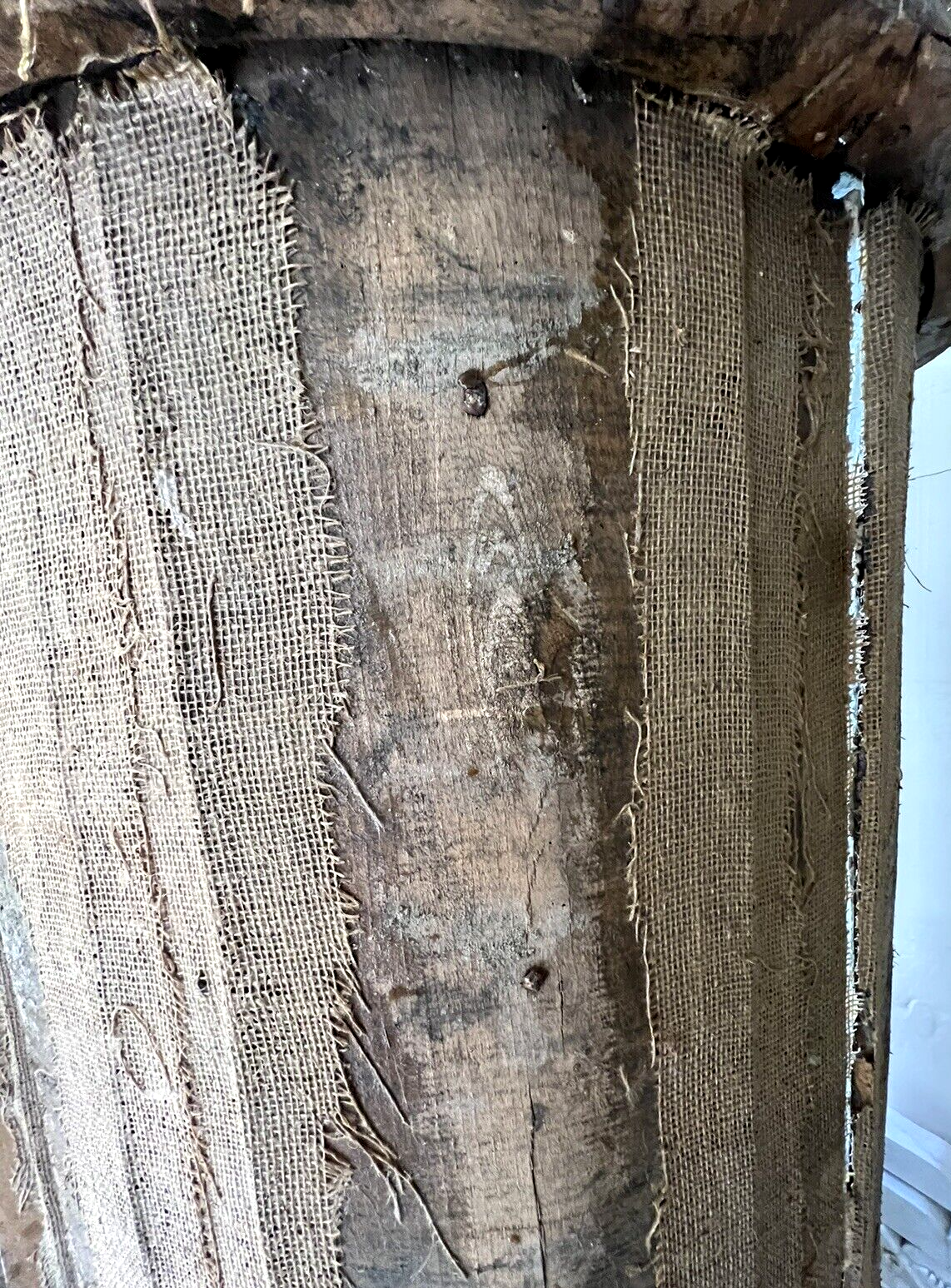 Antique American Federal Oak Corner Cabinet w/ Painted Interior 19C Farmhouse