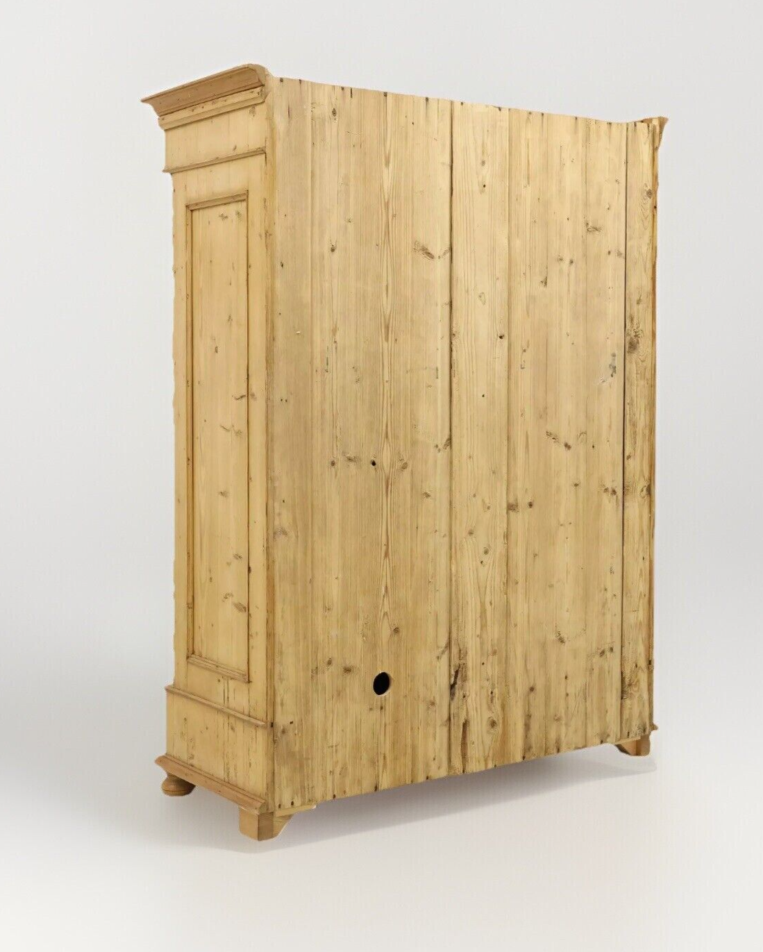 BLEACHED PINE CARVED PINE ARMOIRE CONVERTED BAR WINE LIQUOR CABINET 78" HIGH