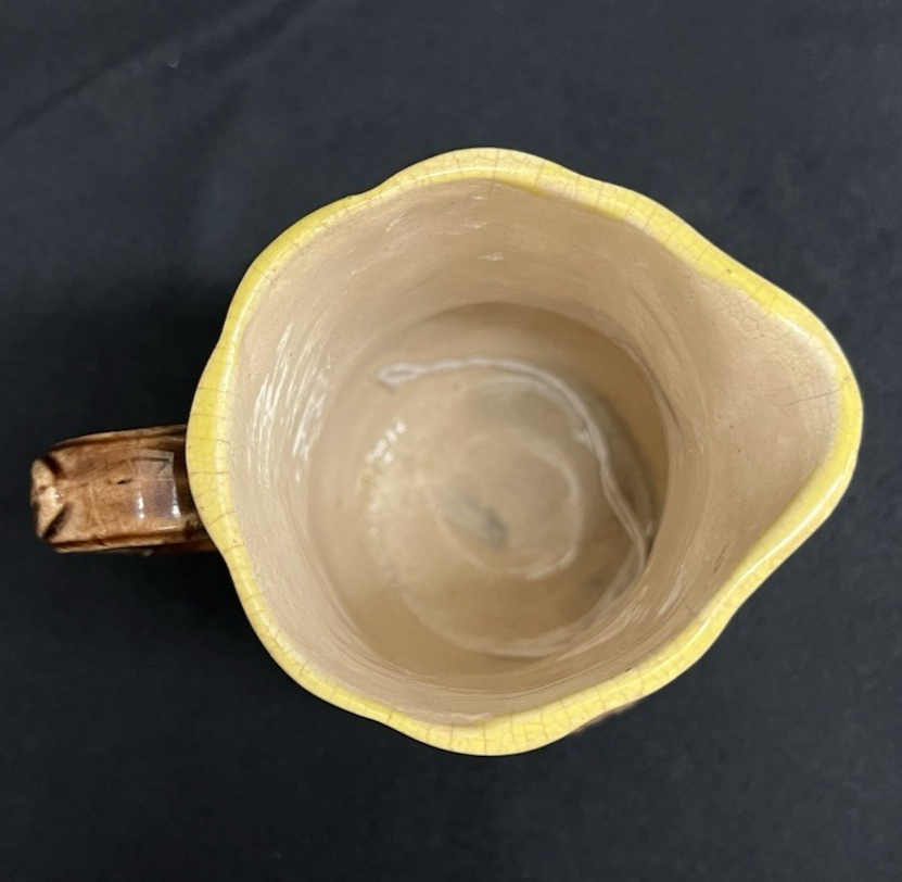 Vintage Majolica Earthenware Wild Rose Small Pitcher  5.5"