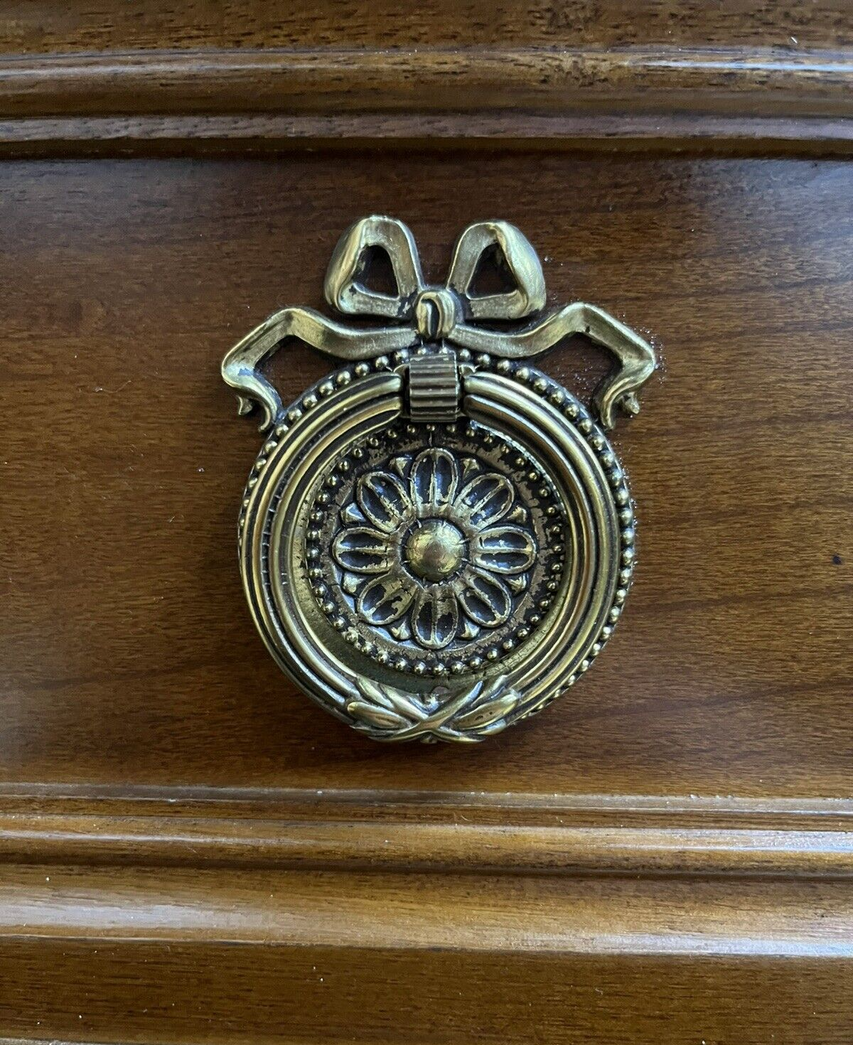 French Louis XVI Cherry Three Drawer Chest Of Drawers Brass Ormolu Pulls 43”