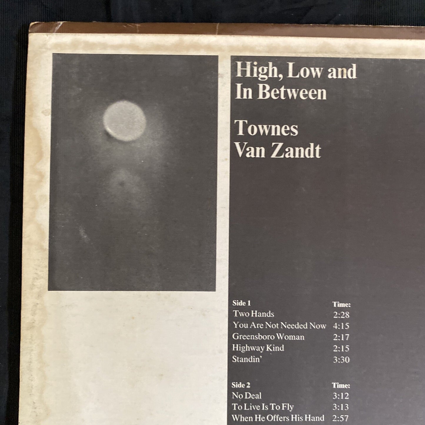 RARE! PROMO TOWNES VAN ZANDT High Low and In Between Terre Haute Poppy PYS-5700