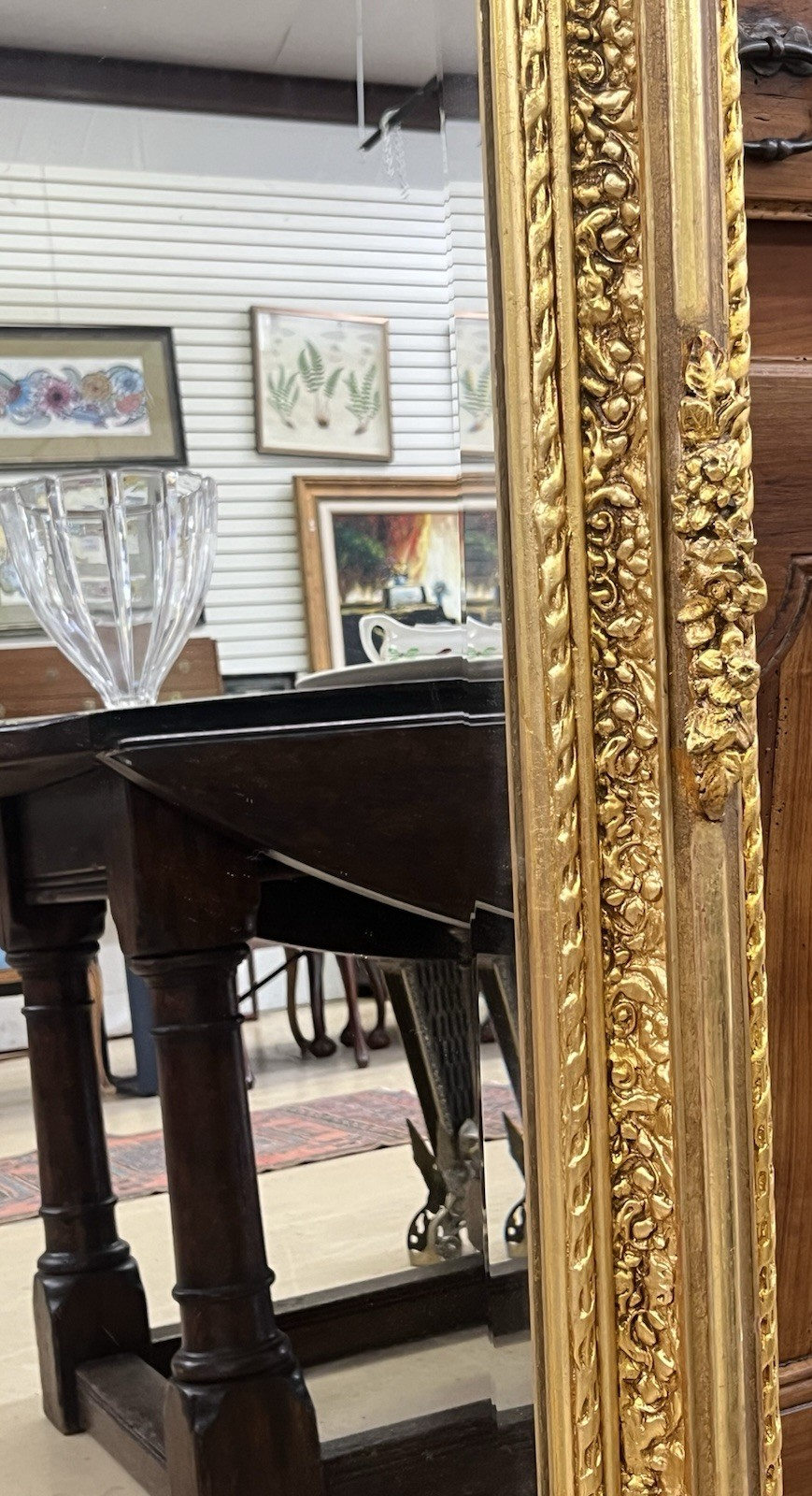 PAIR OF LARGE LOUIS XV STYLE GILT GOLD PUTTI ANGEL WALL MIRRORS, 61.5"H