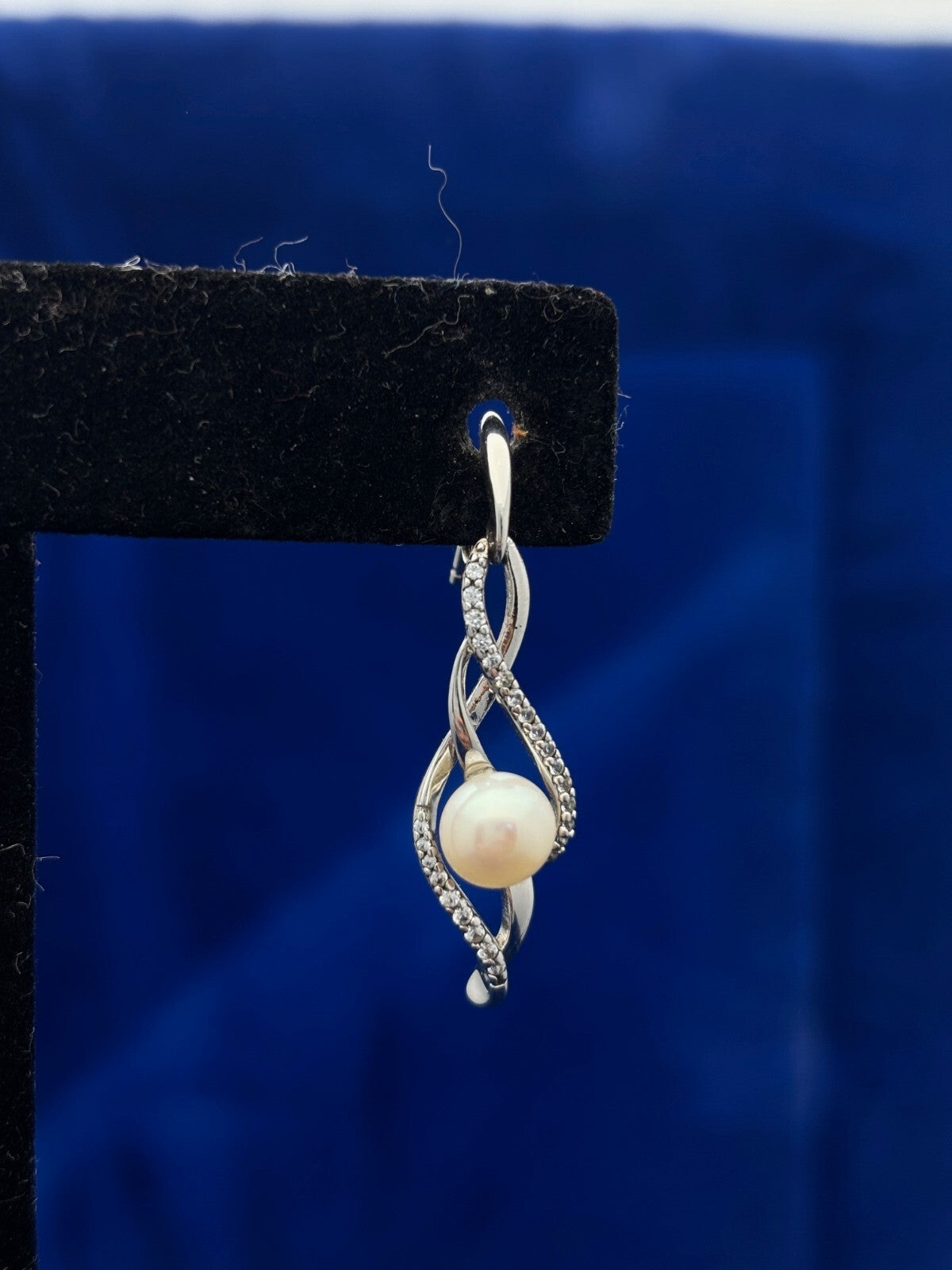 Cultured Pearl Earrings Lab-Created Sapphires Sterling Silver 925 Kay Jewelers