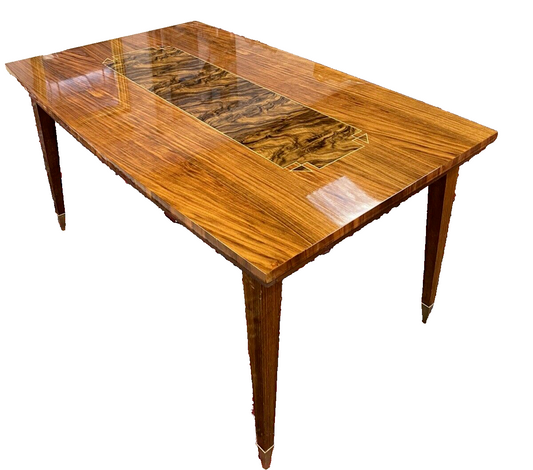 FRENCH MID-CENTURY MODERN LACQUERED BURLWOOD TABLE